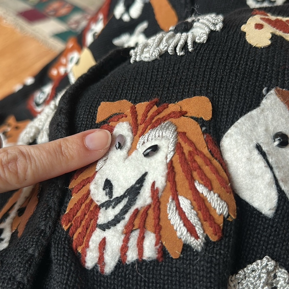 Michael Simon Vintage 1990s Dog Cardigan - Picture 12 of 15